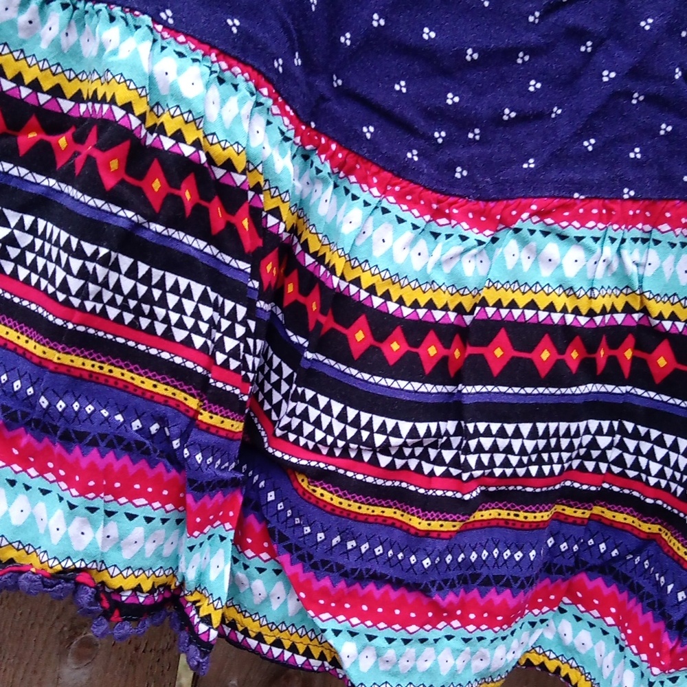 Empyre Boho Aztec Multi Color Flowy Tank Crop Top - image 4